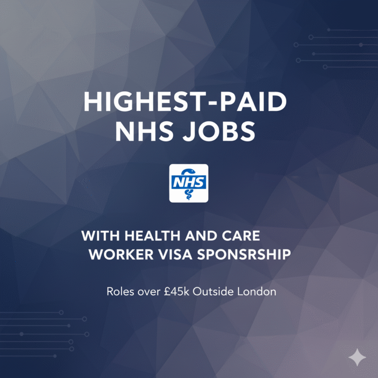 UK Small Business Guide: Highest-Paid NHS Jobs with Health and Care Worker Visa Sponsorship (Roles over £45k Outside London)